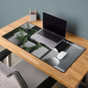 Raw Concrete & Plants Minimalist Desk Mat
