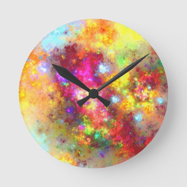 raw fractal art round clock (Front)