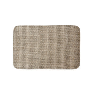 Raw Linen: Natural Textured Fabric. Bath Mat