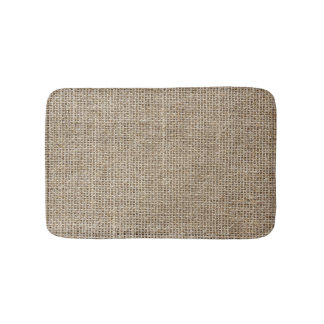 Raw Linen: Natural Textured Fabric. Bath Mat