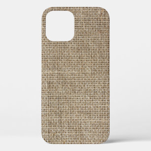 Raw Linen: Natural Textured Fabric. iPhone 12 Case