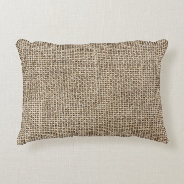 Raw Linen: Natural Textured Fabric. Decorative Cushion (Front)