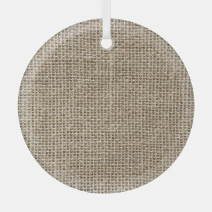 Raw Linen: Natural Textured Fabric. Glass Tree Decoration