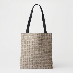Raw Linen: Natural Textured Fabric. Tote Bag