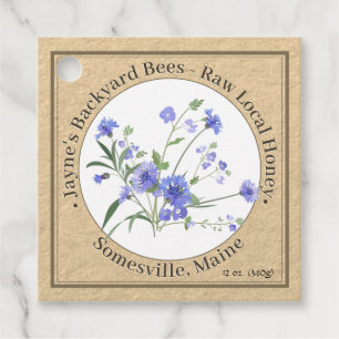 Raw Local Honey Neck Tag Kraft Wildflower