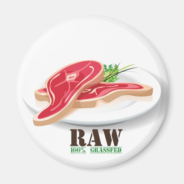 Raw Steak Organic Planet Magnets (Front)