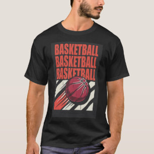 Raw USA basketball aesthetic on black T-Shirt