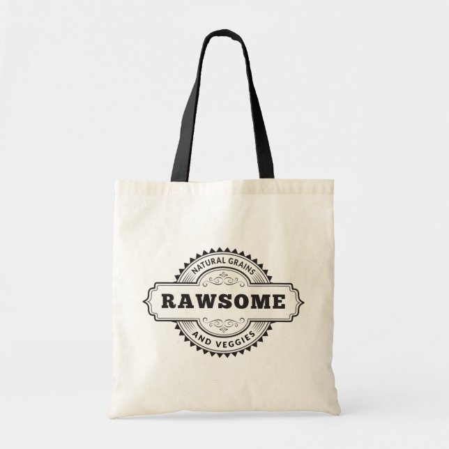 Raw Vegan Vegetarian Rawsome Tote Bag (Front)