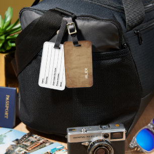 Raw Weathered Paper – Rustic Texture Pattern Luggage Tag
