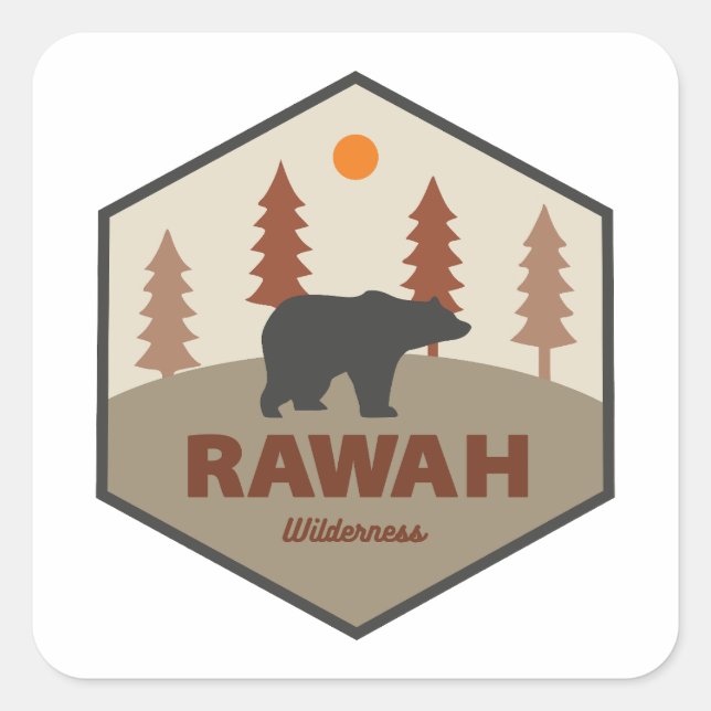 Rawah Wilderness Colorado Bear Square Sticker (Front)