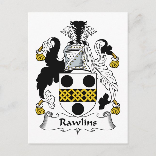 Rawlins Family Crest Postcard (Front)