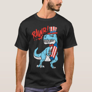 Rawr American  4th Of July Trex Cute Dinosaur Patr T-Shirt