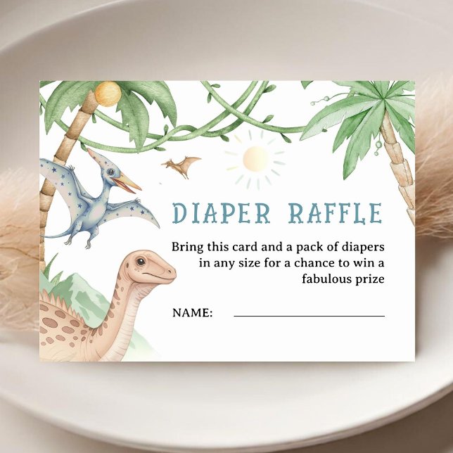 Rawr Boy Dinosaur Baby Shower Enclosure Card (Creator Uploaded)