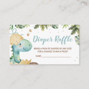 Rawr Dino Baby Shower Diaper Raffle Enclosure Card