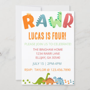 RAWR Dino Invitations