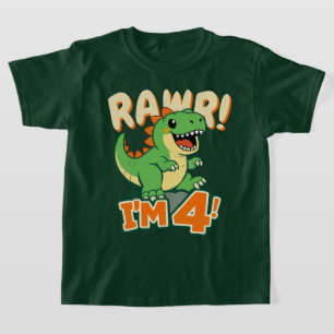 Rawr Dinosaur 4th Birthday Shirt Cute Dino Im 4