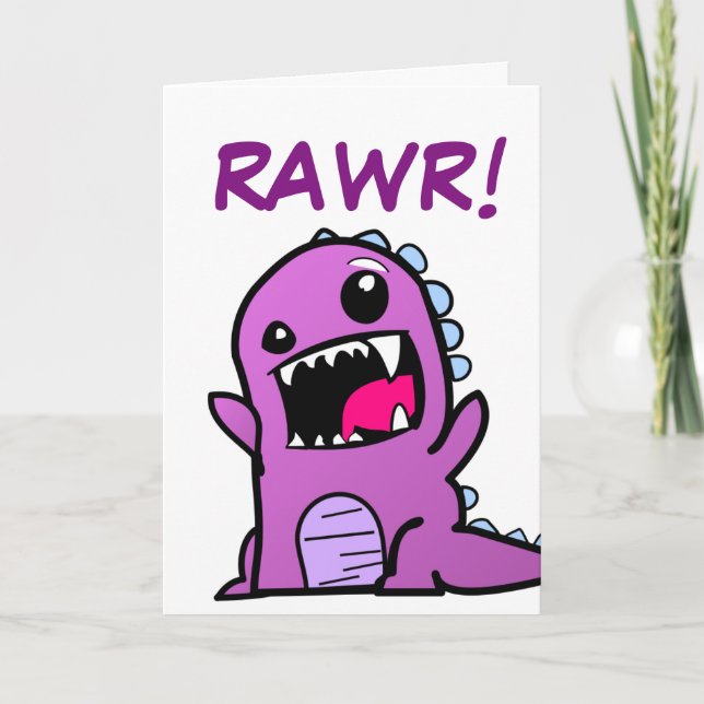 Rawr! Dinosaur Happy Birthday Card (Front)