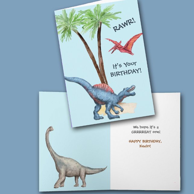 RAWR! Dinosaur Kids Birthday Card (Creator Uploaded)