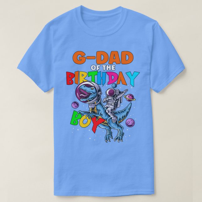 Rawr Gdad Of The Birthday Boy Astronaut Riding Din T-Shirt (Design Front)