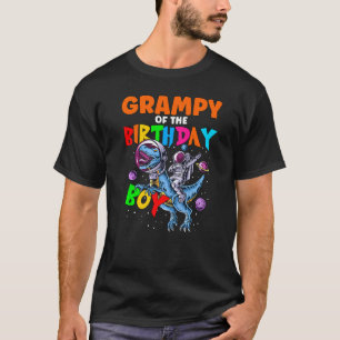 Rawr Grampy Of The Birthday Boy Astronaut Riding D T-Shirt