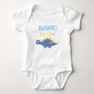 Rawr, I am One, Cute Dinosaur for Babies Baby Bodysuit