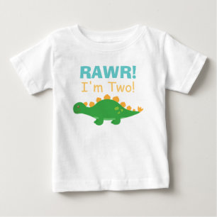 Rawr, I am Two, Cute Dinosaur for Babies Baby T-Shirt