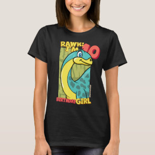 Rawr I'm 10 Birthday Girls 10th Birthday Dino Apa T-Shirt