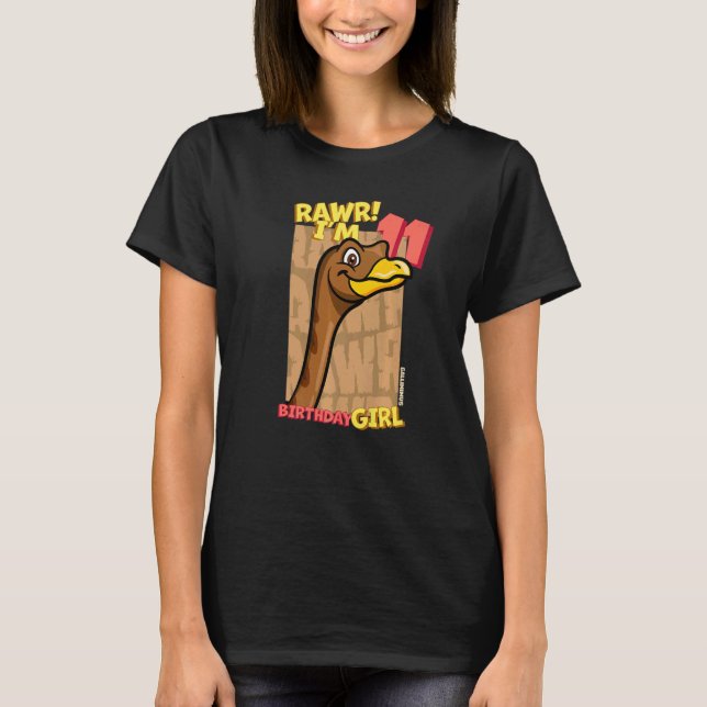 Rawr I'm 11 Birthday Girls 11th Birthday Dino Gall T-Shirt (Front)