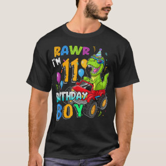Rawr I'm 11th Birthday 11 Year Old Dinosaur Monste T-Shirt