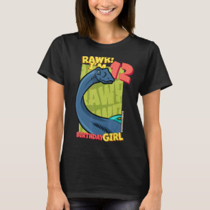 Rawr I'm 12 Birthday Girls 12th Birthday Dino Quae T-Shirt