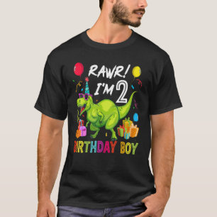 Rawr I'm 2 2nd Birthday Boy Rex Dinosaur Party T-Shirt