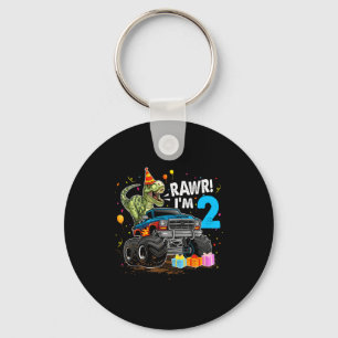 Rawr I'm 2 2nd Birthday T Rex Dinosaur Funny Party Key Ring