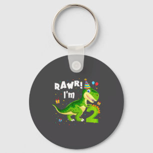 Rawr I'm 2 2nd Birthday T Rex Dinosaur Funny Party Key Ring
