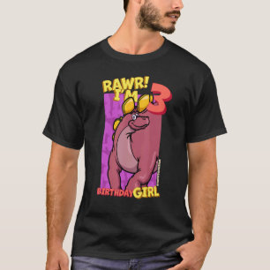 Rawr I'm 3 Birthday Girls 3rd Birthday Dino Wuerh T-Shirt