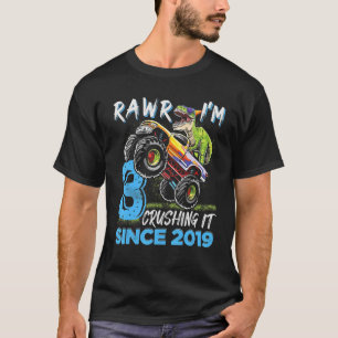 Rawr I'm 3 Monster Truck Dinosaur 3rd Birthday Par T-Shirt