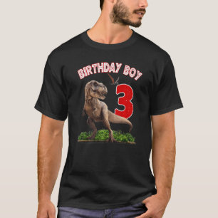 Rawr I'm 3rd Dinosaurs Birthday Boy 3 Years Old Re T-Shirt
