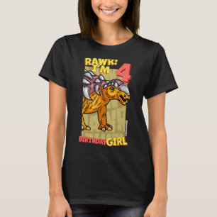 Rawr I'm 4 Birthday Girls 4th Birthday Dino Edmon T-Shirt