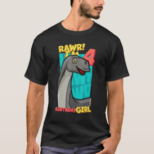 Rawr I'm 4 Birthday Girls 4th Birthday Dino Jobar T-Shirt