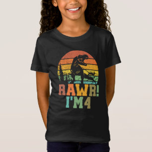 Rawr Im 4 Dinosaur T Rex 4 Year Old T-Shirt