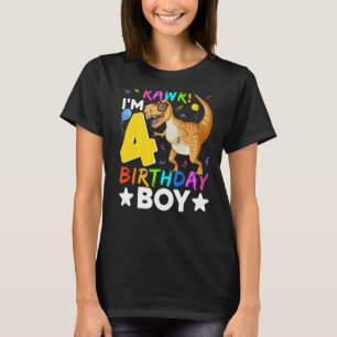 Rawr I'm 4th Birthday Boy Dinosaur 4 Years Old Pa T-Shirt