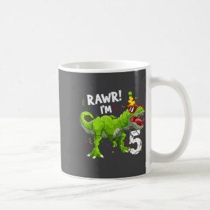 Rawr I'm 5 5th Birthday T Rex Dinosaur Funny Party Coffee Mug