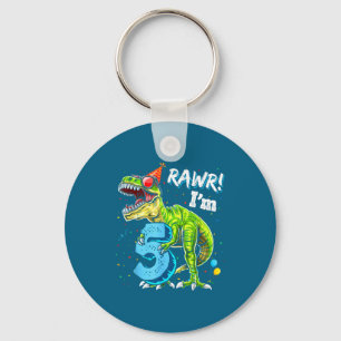 Rawr I'm 5 5th Birthday T Rex Dinosaur Funny Party Key Ring