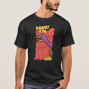 Rawr I'm 6 Birthday Girls 6th Birthday Dino Urbaco T-Shirt