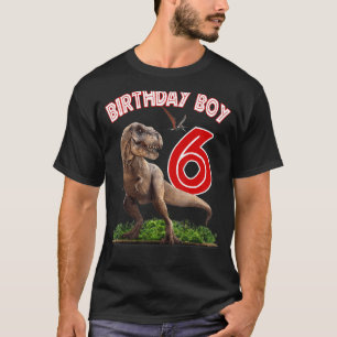 Rawr I'm 6th Dinosaurs Birthday Boy 6 Years Old Re T-Shirt