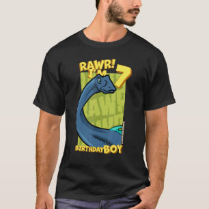 Rawr I'm 7 Birthday Boys 7th Birthday Dino Quaesi T-Shirt