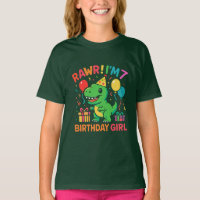 Rawr I'm 7 Dinosaur Birthday Girl