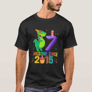 Rawr I'm 7 Kids 7 Year Old 7Th Birthday Awesome Si T-Shirt