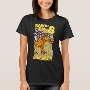 Rawr I'm 8 Birthday Boys 8th Birthday Dino Edmonto T-Shirt