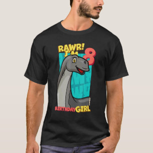 Rawr  I'm 8 Birthday Girls 8th Birthday Dino Jobar T-Shirt