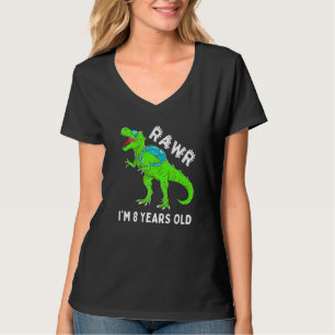 Rawr I'm 8 Years Old Cool Hip Dinosaur 8th Birthda T-Shirt